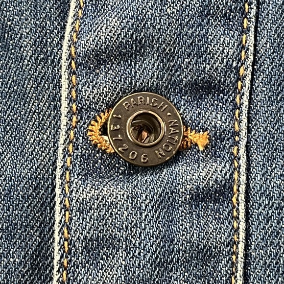 Y2K Denim Jacket Men 2XL Parish‎ Nation Blue Faded Vintage Streetwear - Picture 8 of 15